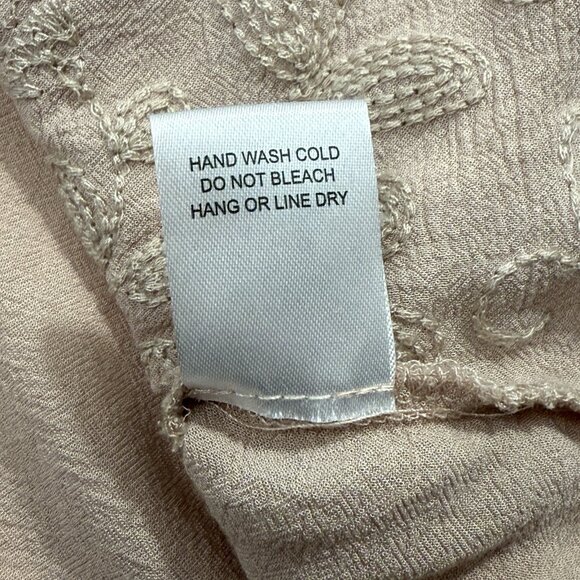 Chloe & Katie Blush Pink Embroidered Tank Top XS Boho Festival Floral Lace Rayon - Picture 8 of 9